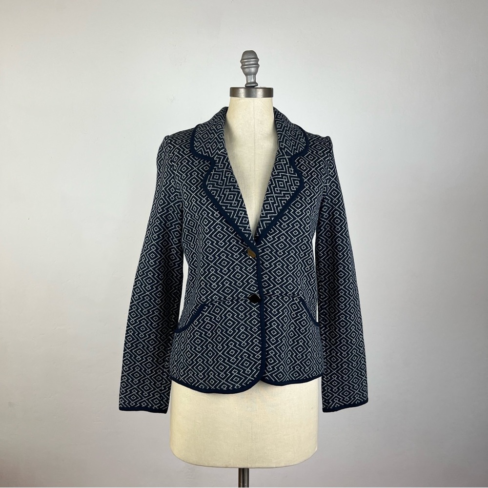 Pendleton Blue Diamond Chevron Blazer - Petite NWT - image 1